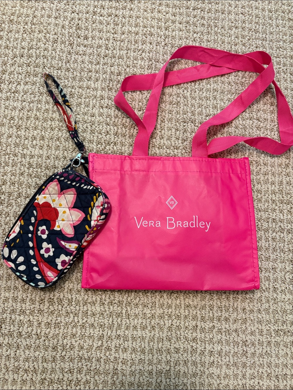 Vera Bradley Navy Quilted Paisley Wristlet